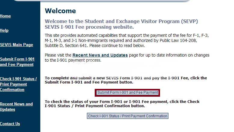 epayment24 | پرداخت SEVIS Fee ، هزینه سویس فی