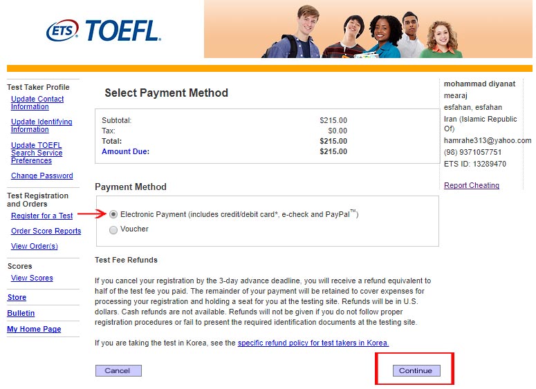 epayment24 | ثبت نام تافل ، هزینه آزمون TOEFL ، راهنمای پرداخت آزمون تافل