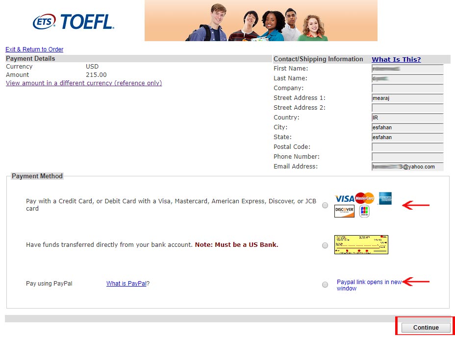 epayment24 | ثبت نام تافل ، هزینه آزمون TOEFL ، راهنمای پرداخت آزمون تافل