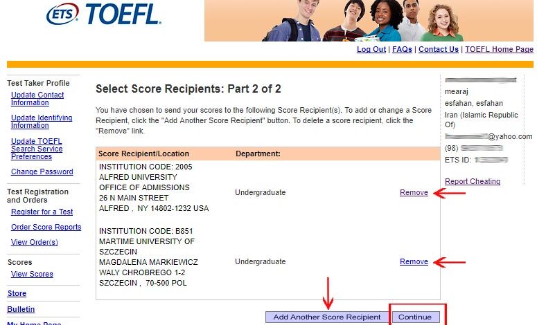 epayment24 | گزارش نمره تافل ، نحوه ریپورت نمره تافل iBT