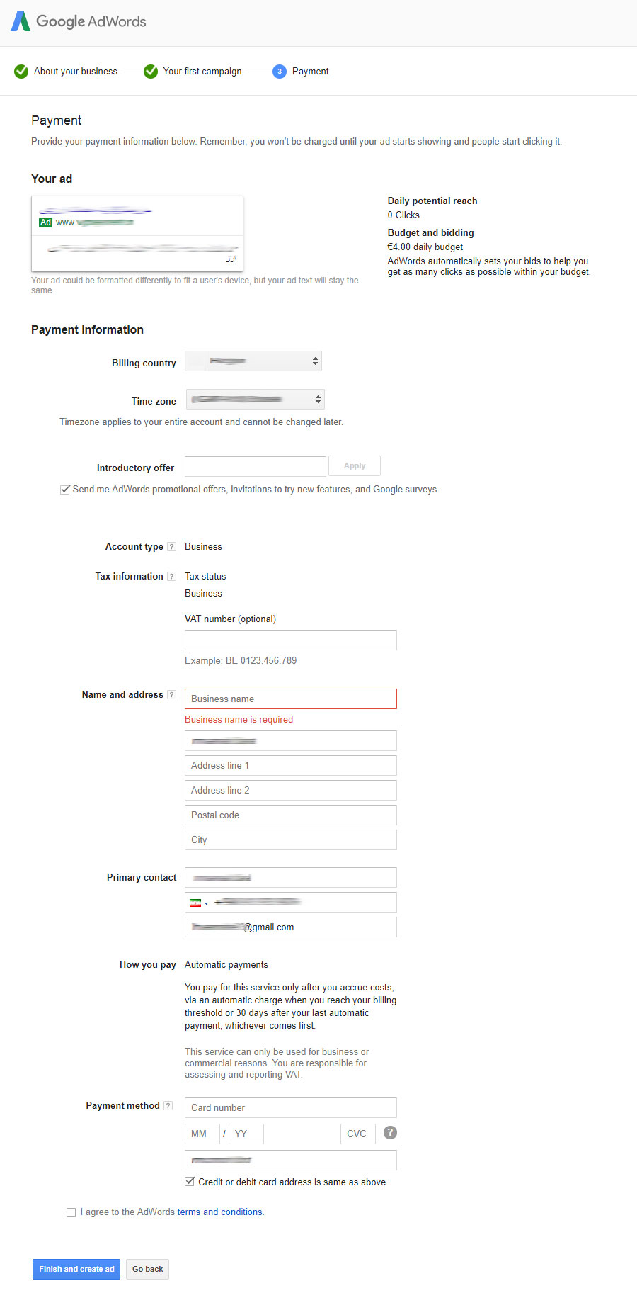 epayment24 | پرداخت یا شارژ گوگل ادوردز ، شارژ اکانت گوگل ادوردز با مسترکارت