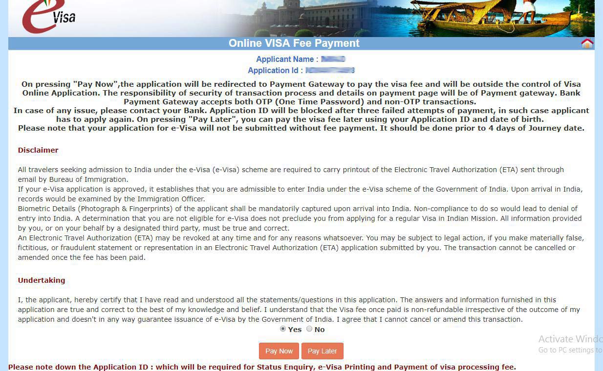 مرحله دهم پرداخت ویزای هند