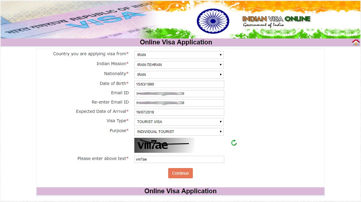 مرحله دوم پرداخت ویزای هند