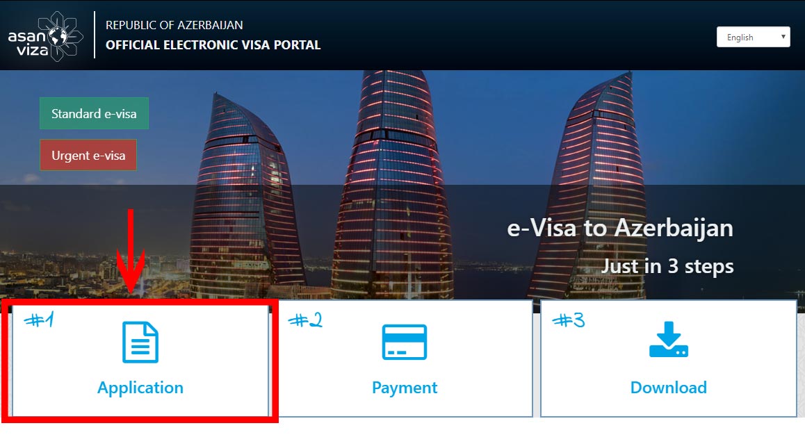مرحله اول پرداخت ویزای آذربایجان
