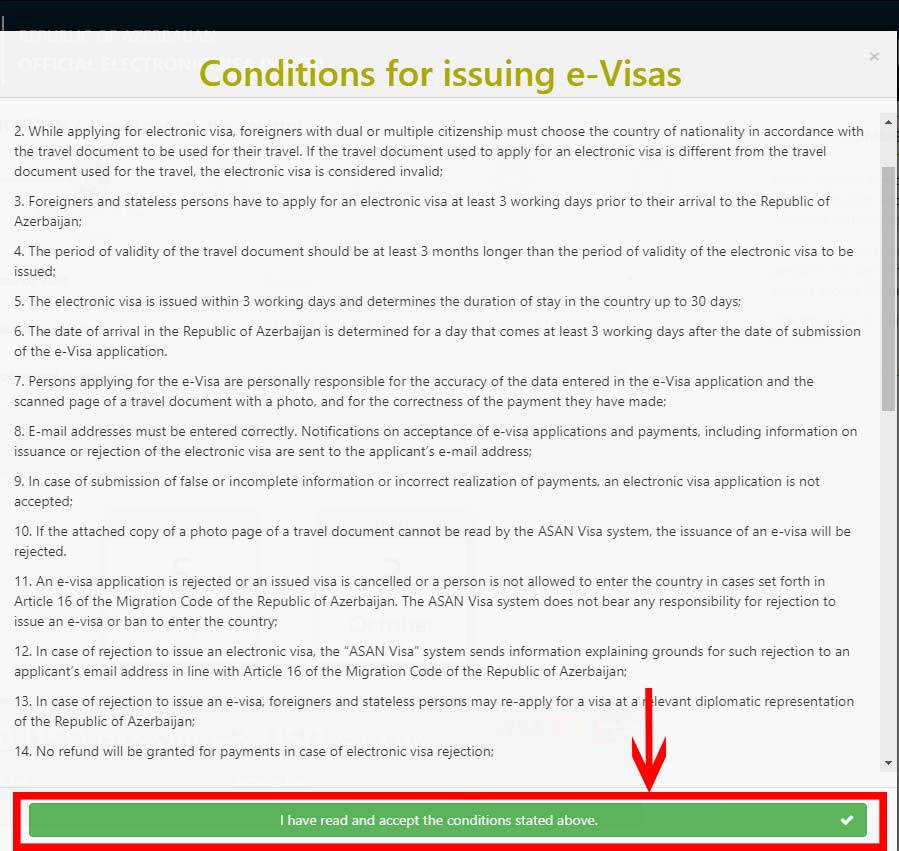 مرحله چهارم پرداخت ویزای آذربایجان