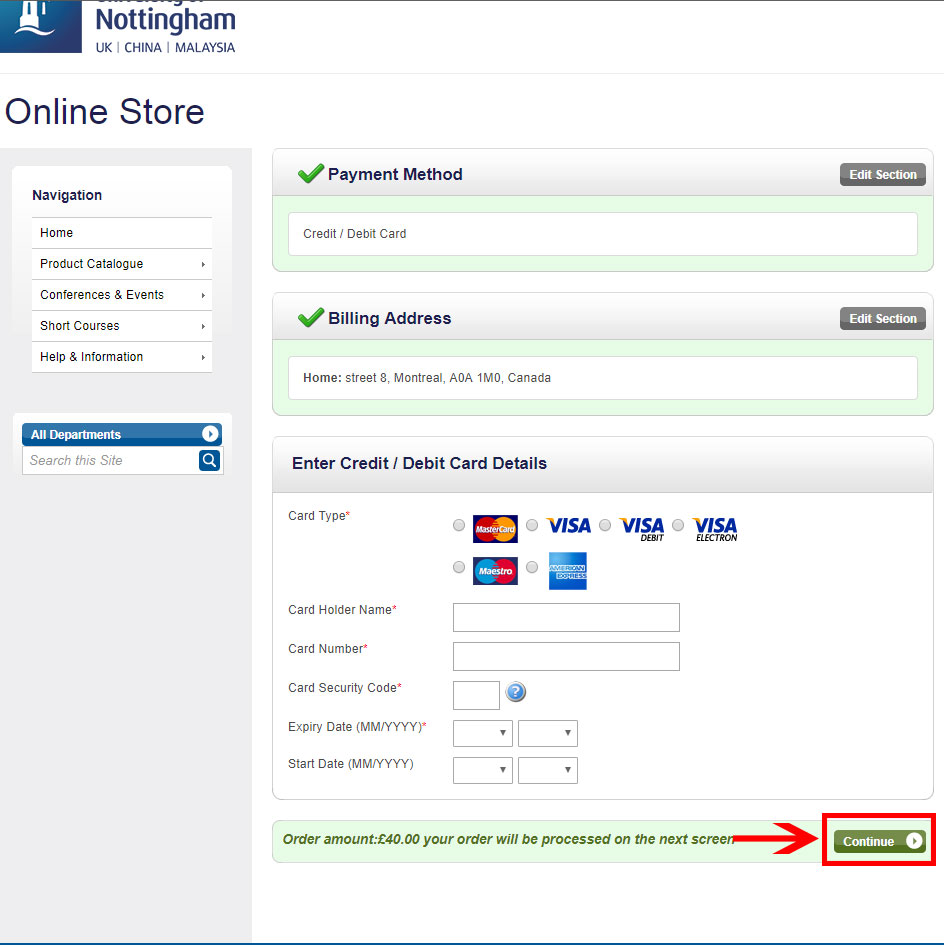 مرحله دهم خرید از دانشگاه ناتینگهام